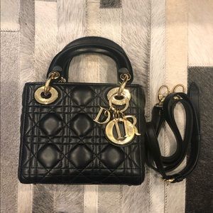 DIOR mini Lady Dior Lambskin Bag